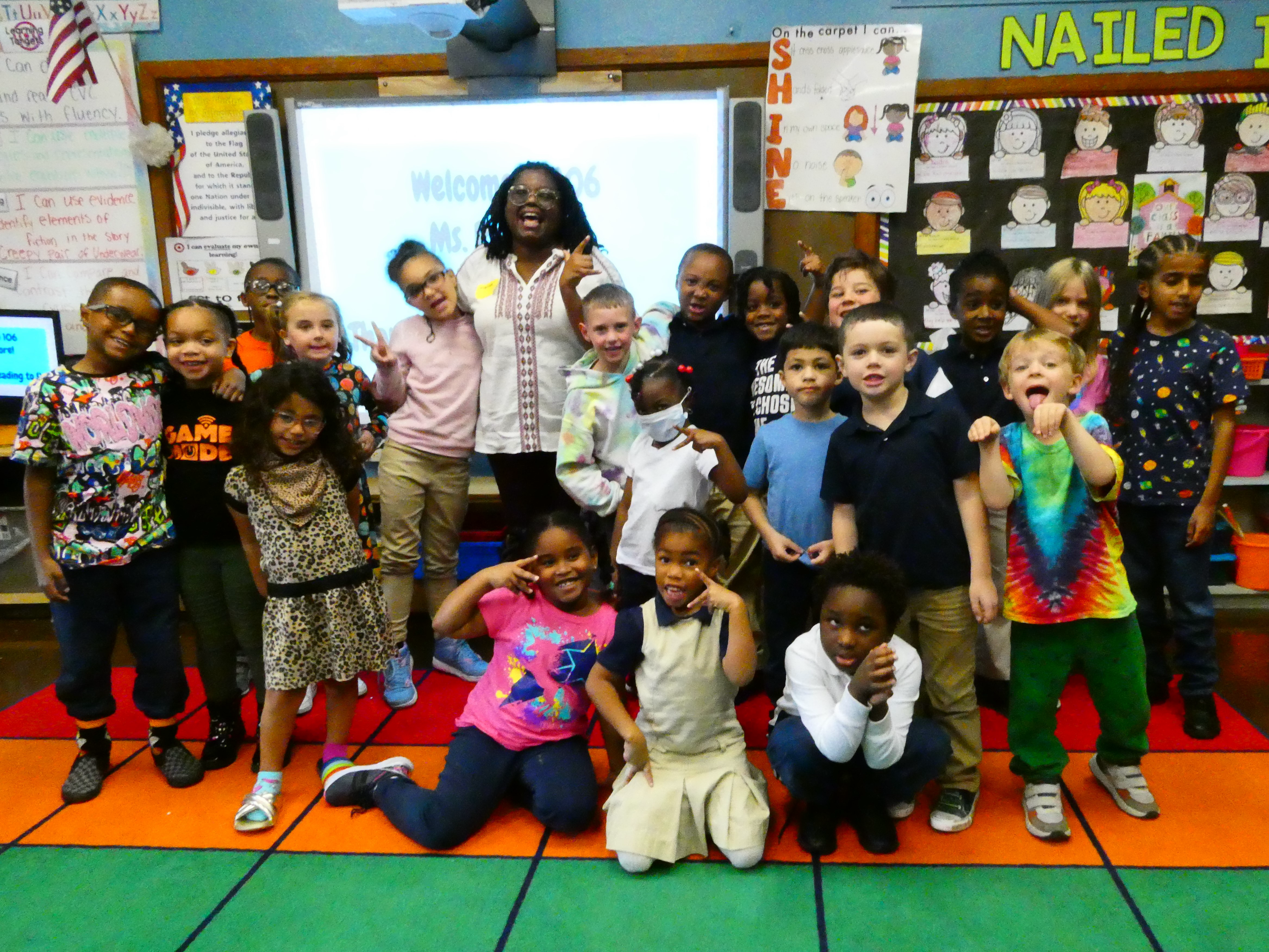 Class picture after an author presentation